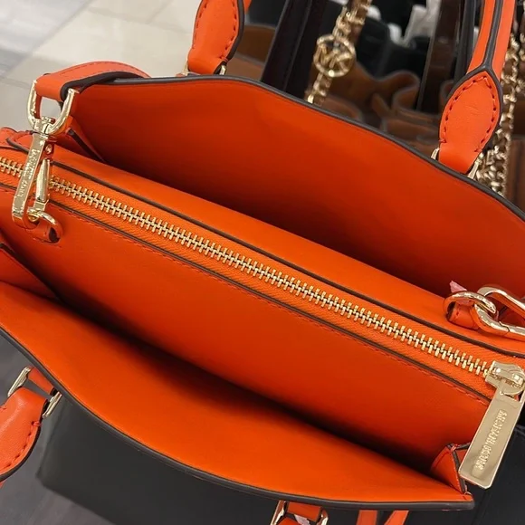 MICHAEL KORSSheila Small Faux Saffiano Leather SatchelPoppy NWT
